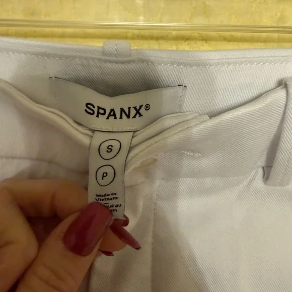 SPANXsupersmooth Stretch Twill Cropped Wide Leg Pant Classic White Small NWOT - Picture 3 of 4